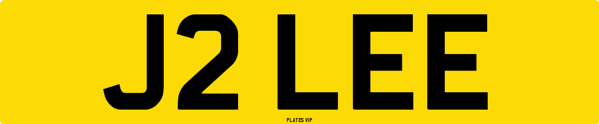 J2 LEE Number Plate