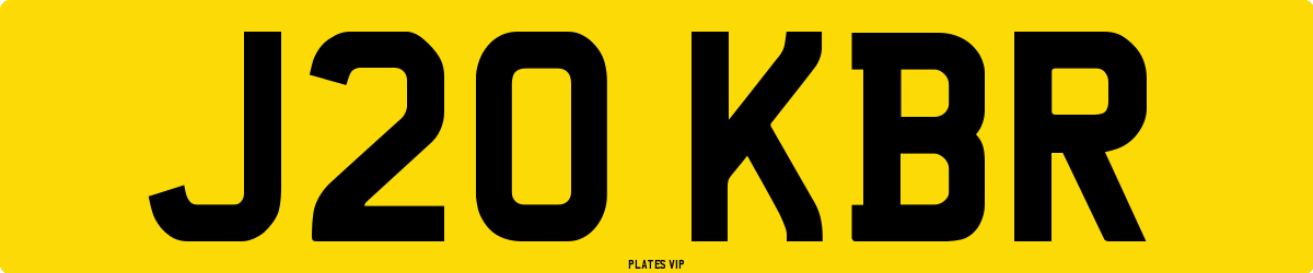 J20 KBR Number Plate