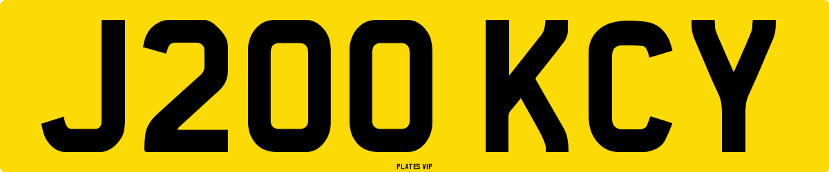 J200 KCY Number Plate