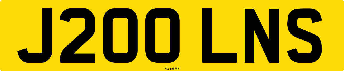 J200 LNS Number Plate