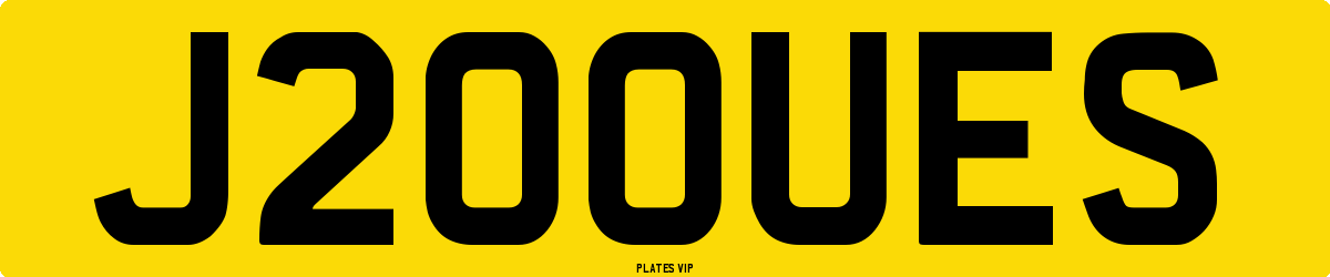 J200UES Number Plate