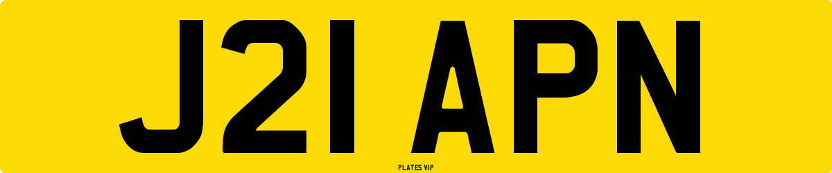 J21 APN Number Plate
