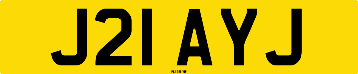 J21 AYJ Number Plate