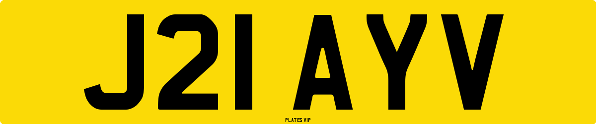 J21 AYV Number Plate