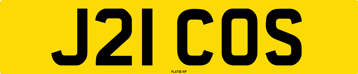 J21 COS Number Plate