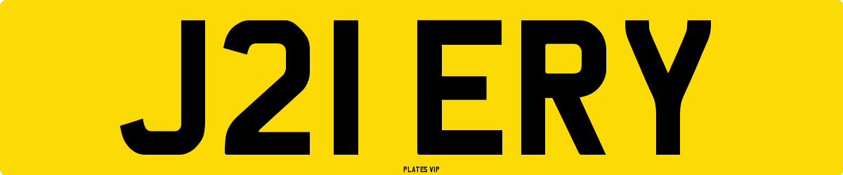 J21 ERY Number Plate