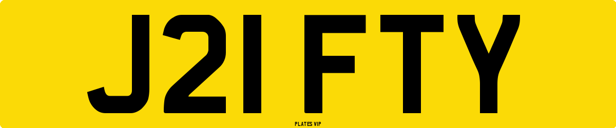 J21 FTY Number Plate