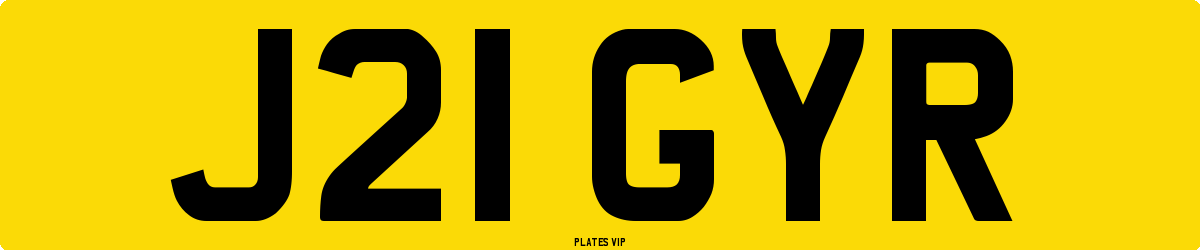 J21 GYR Number Plate