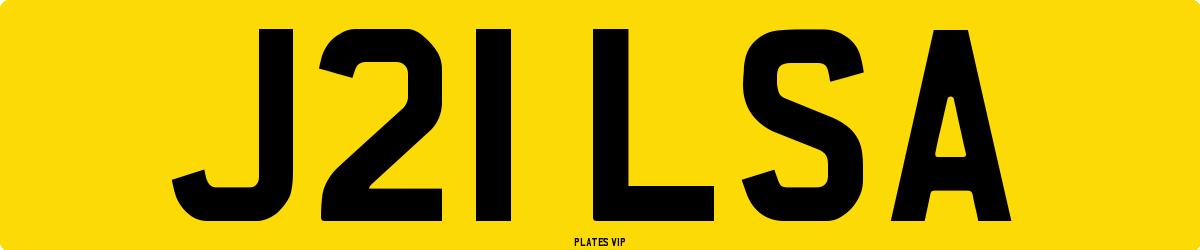 J21 LSA Number Plate