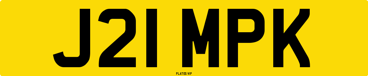 J21 MPK Number Plate