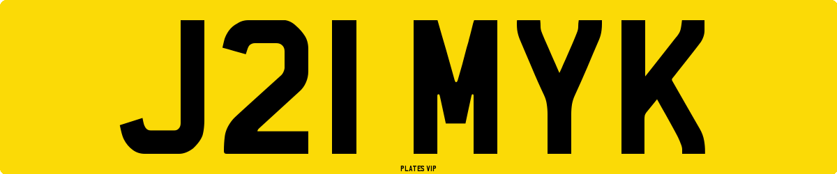 J21 MYK Number Plate