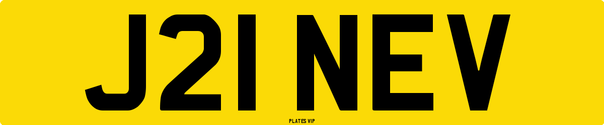 J21 NEV Number Plate