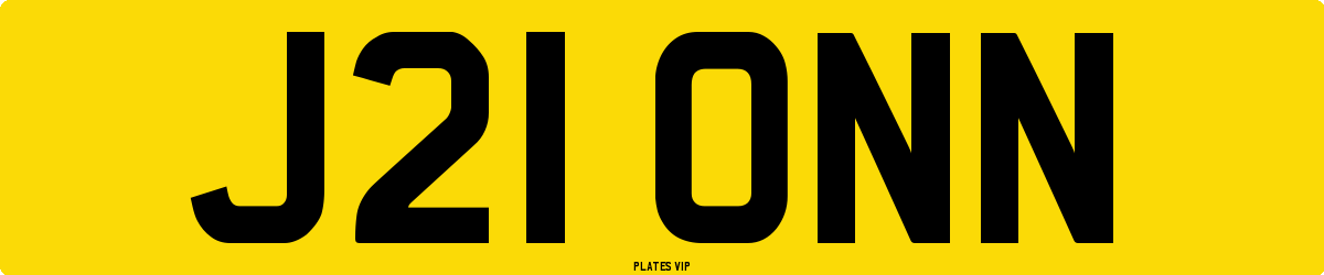 J21 ONN Number Plate