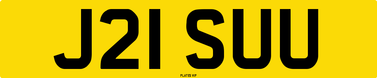 J21 SUU Number Plate