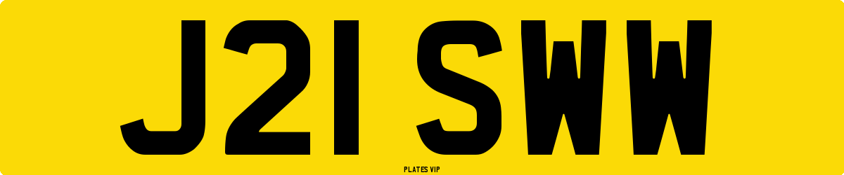 J21 SWW Number Plate