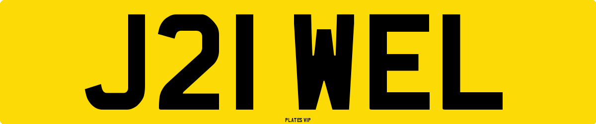 J21 WEL Number Plate