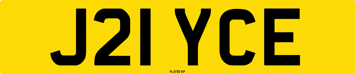 J21 YCE Number Plate