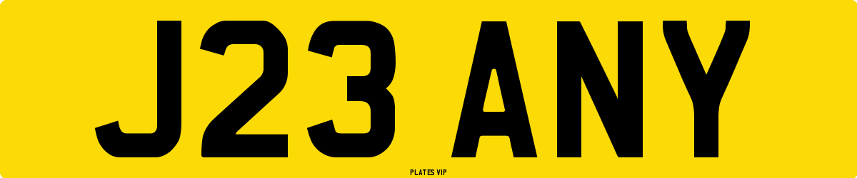 J23 ANY Number Plate