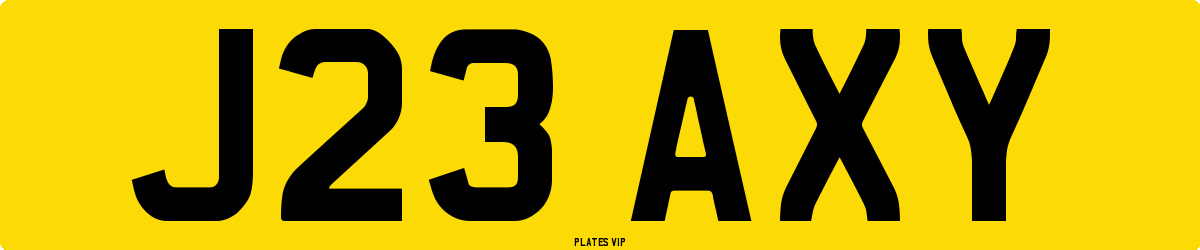 J23 AXY Number Plate