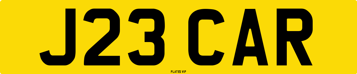 J23 CAR Number Plate