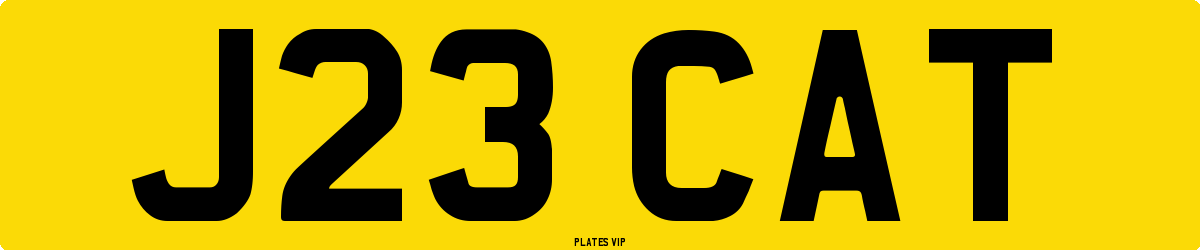 J23 CAT Number Plate