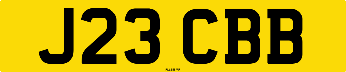 J23 CBB Number Plate