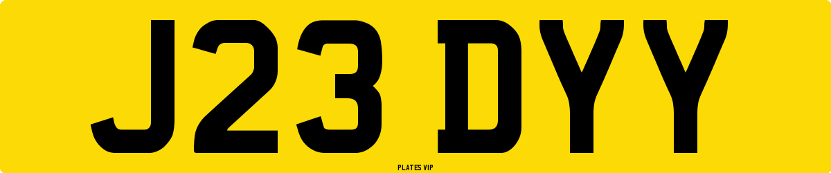 J23 DYY Number Plate