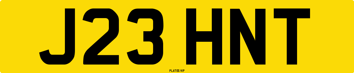 J23 HNT Number Plate