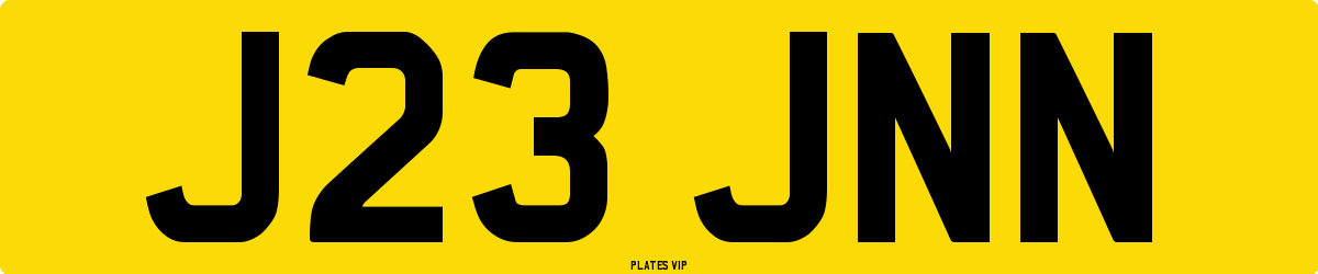J23 JNN Number Plate