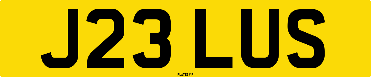 J23 LUS Number Plate