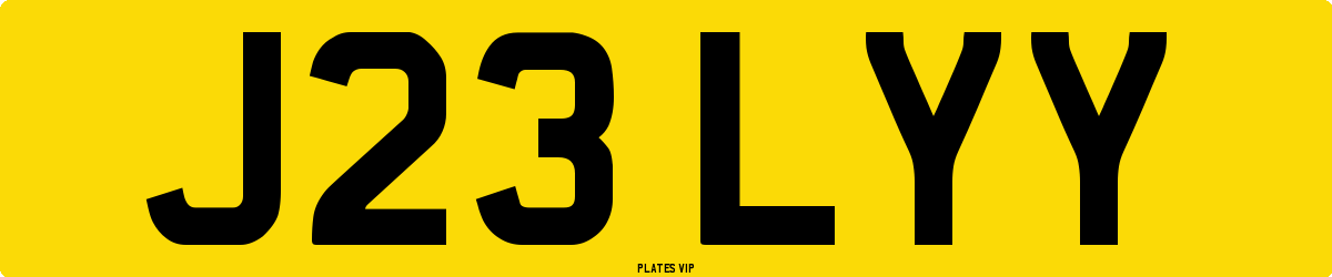 J23 LYY Number Plate