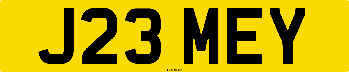 J23 MEY Number Plate