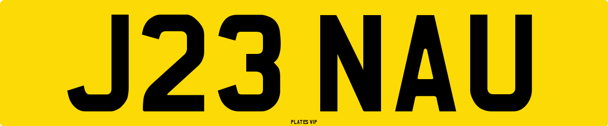 J23 NAU Number Plate