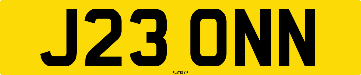 J23 ONN Number Plate