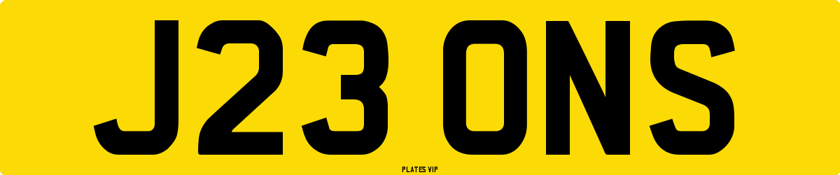 J23 ONS Number Plate