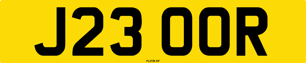 J23 OOR Number Plate