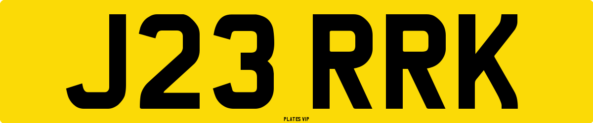 J23 RRK Number Plate