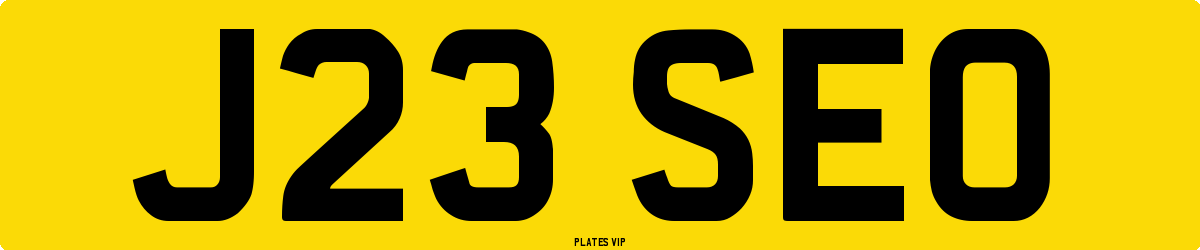 J23 SEO Number Plate