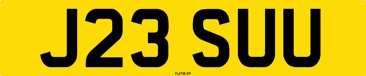 J23 SUU Number Plate