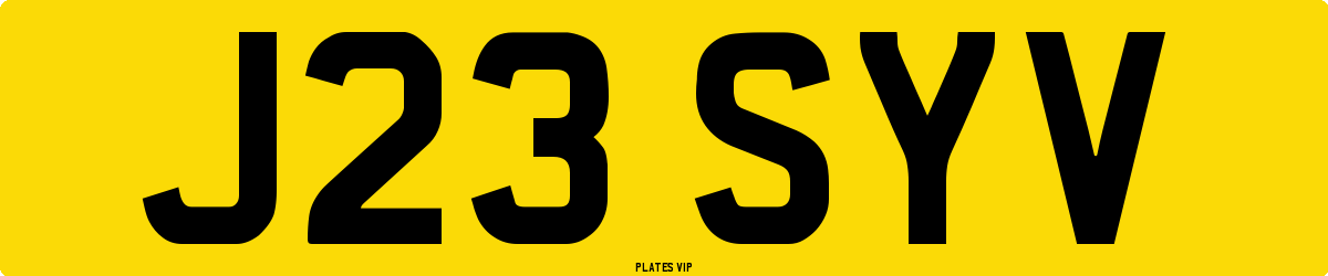J23 SYV Number Plate