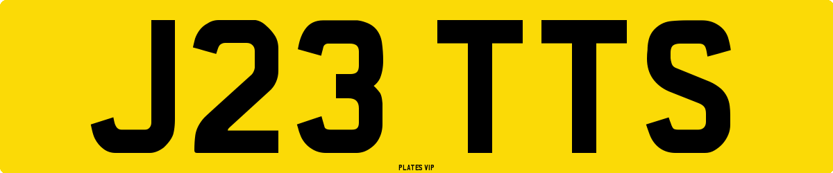 J23 TTS Number Plate