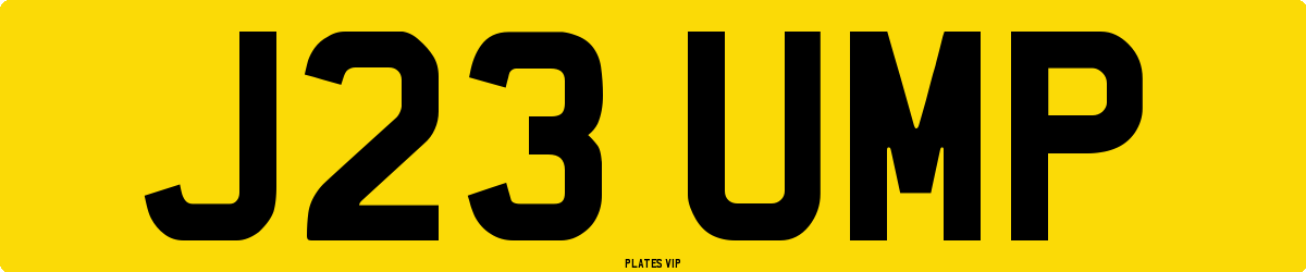J23 UMP Number Plate