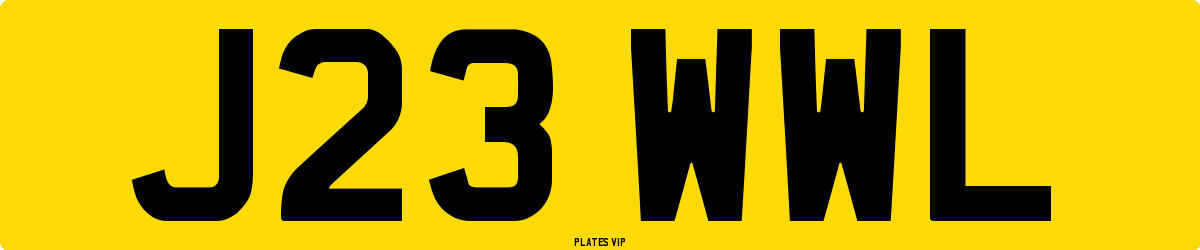 J23 WWL Number Plate