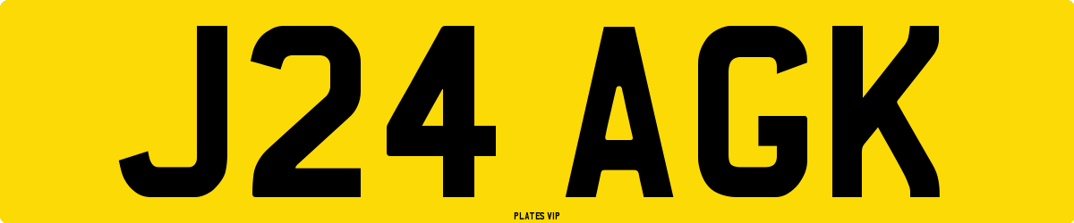 J24 AGK Number Plate