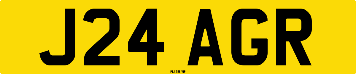 J24 AGR Number Plate