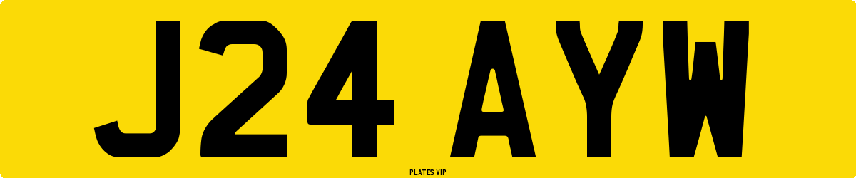 J24 AYW Number Plate