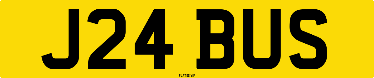 J24 BUS Number Plate