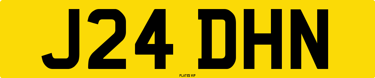 J24 DHN Number Plate