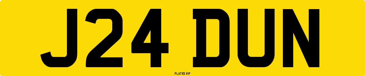 J24 DUN Number Plate