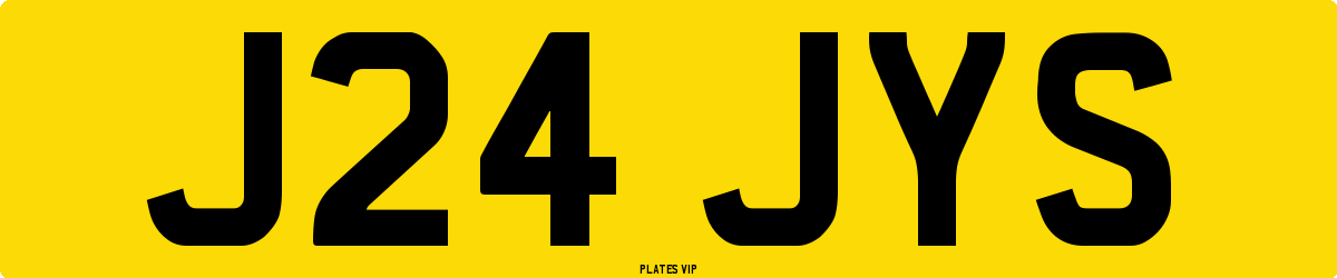 J24 JYS Number Plate